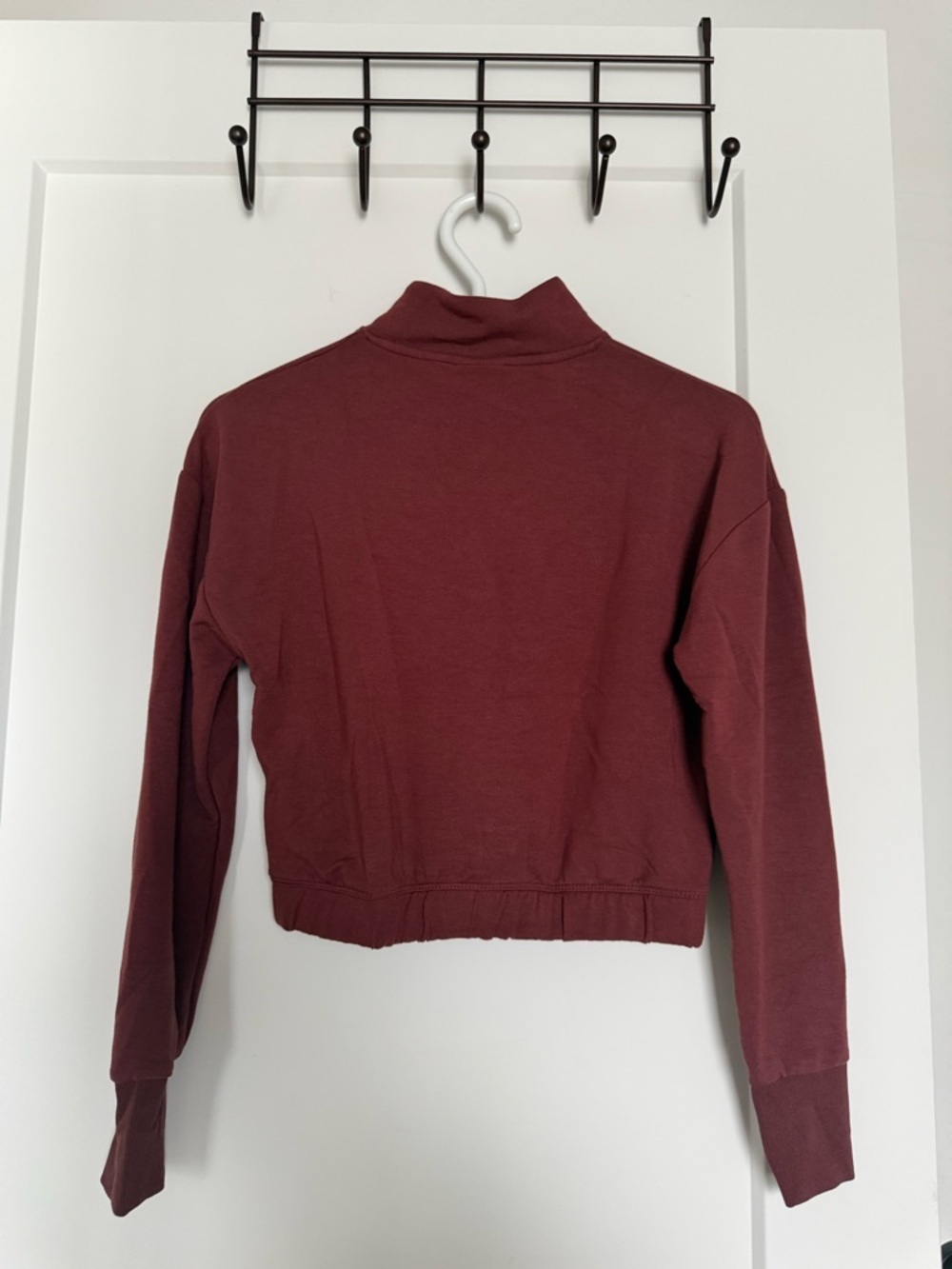 Gymshark Burgundy Cropped Half-Zip Pullover - Picture 2 of 4